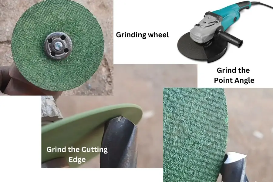 Angle grinder for drill bit sharpening
