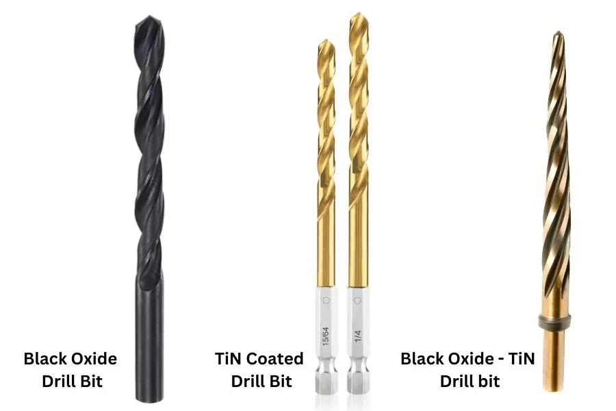 Black oxide, and TiN drill bits