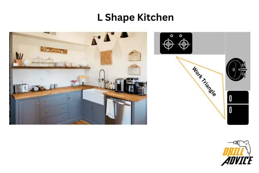 L shape kitchen