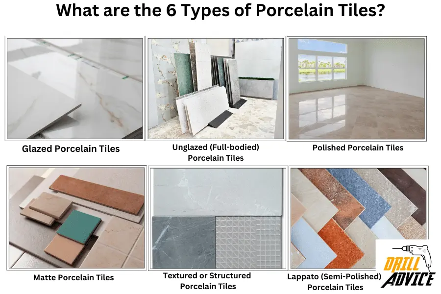 Porcelain tile types