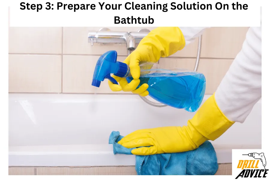 Apply cleaners on bathtub