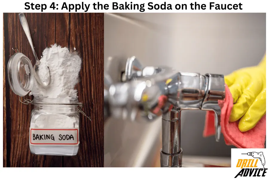 baking soda on faucet